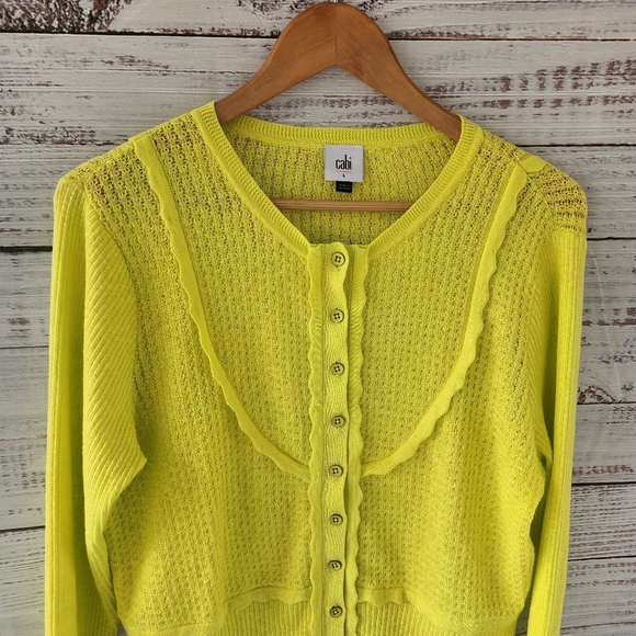 Cabi Luster cardigan lemon lime - Picture 4 of 14